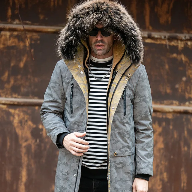 New High Quality Fashion Parka Coat Men's Wool Liner Fur Fox Fur Collar Fur  Hooded Trendy Coat Casual - AliExpress Men's Clothing