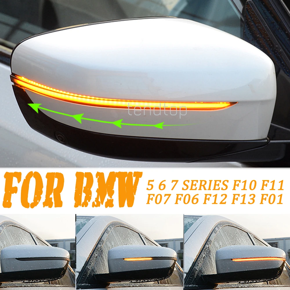

2pcs For BMW 5 6 7 Series F10 F11 F07 F06 F12 F13 F01 Dynamic Rearview Mirror Blinker Turn Signal LED Light