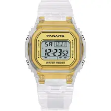 Роскошные мужские часы PANARS, цифровые спортивные часы, водонепроницаемые наручные часы для улицы, прозрачные женские часы, цифровые часы для мужчин