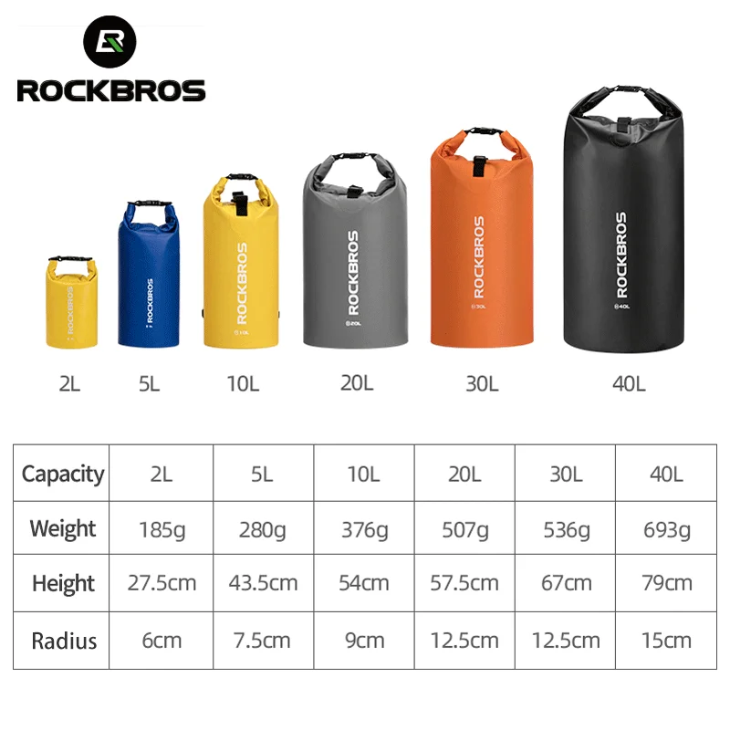 ROCKBROS 40L спортивная сумка для плавания, водостойкий рюкзак из ПВХ, модные сумки для женщин и мужчин, Спортивная уличная походная сумка на плечо, складные сумки