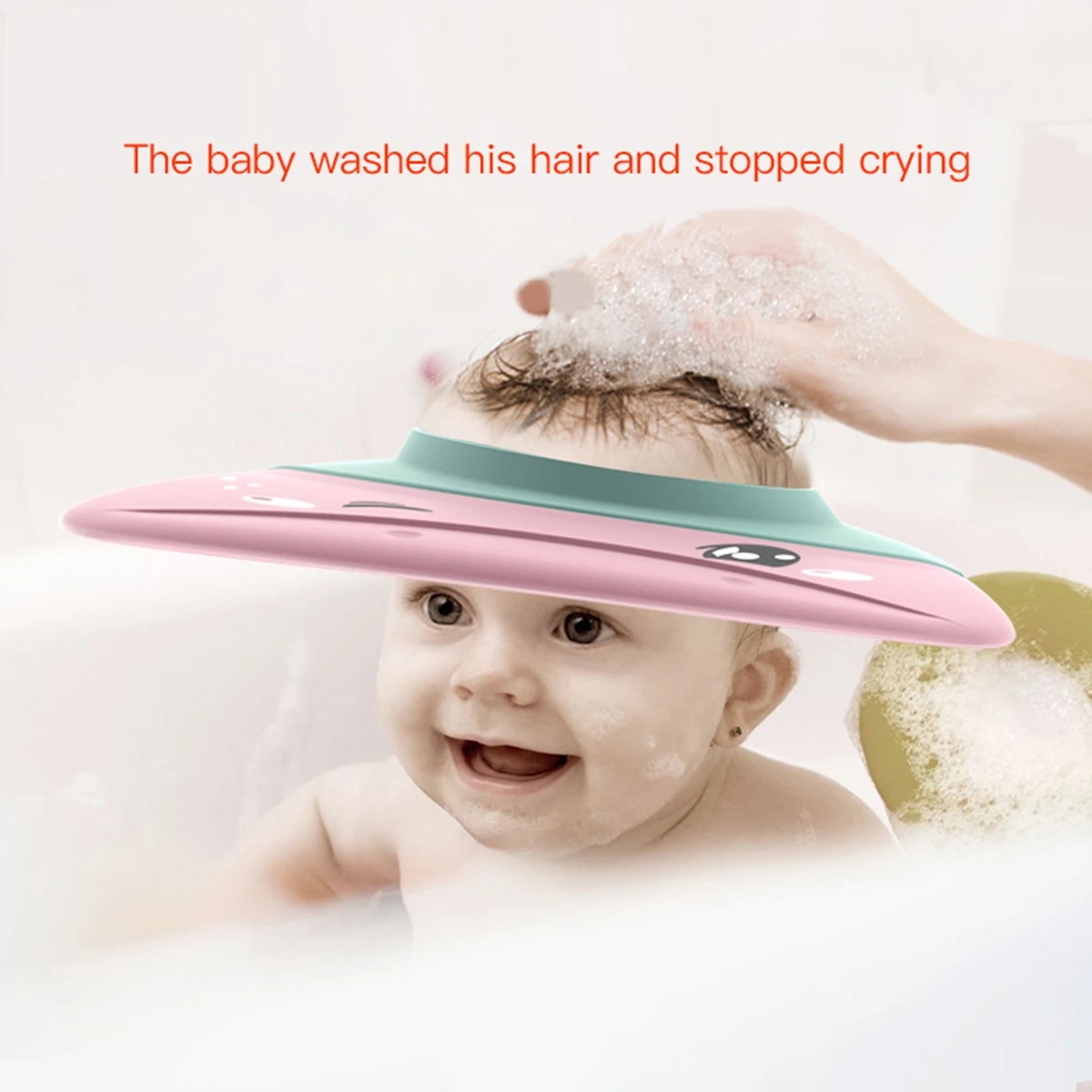 New Kids Baby Infant Shower Visor Protective Cap Cartoon Eyes Wide Brim Adjustable Bath Time Safety Hat Patchwork Washing 2020 | Детская