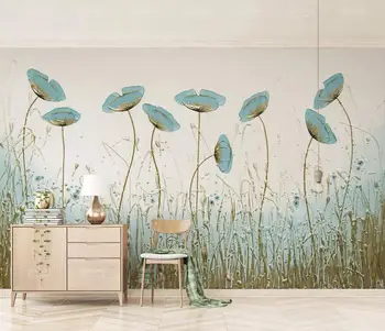 

[Self-Adhesive] 3D Row Of Blue Flowers 15959893 Wall Paper mural Wall Print Decal Wall Murals