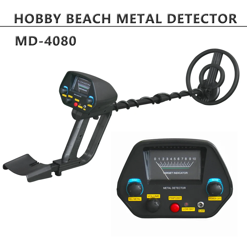 MD-4080 металлоискатель с точечной регулируемой функцией диска легкий Охотник за сокровищами детектор золота с водонепроницаемой катушкой