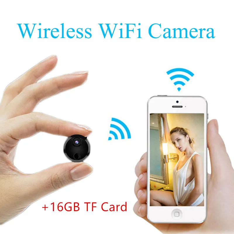 add 16GB TF card Wif мини-камера, маленькая камера Full HD 1080 P, инфракрасная ночная версия, видеокамера для безопасности, запись голоса, IP DV камера - Цвет: add 16GB TF card