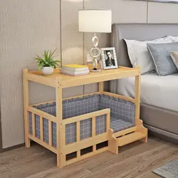 Solid Wood Material Dog Kennel Dog Bed Smooth Polished Teddy Dog Kennel Golden Retriever Detachable Pet Bed Solid Wood Cat Kenne