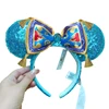 Mermaid princess Minnie Ears Headband Big Sequin Bows EARS COSTUME Headband Cosplay Plush Adult/Kids Headband Gift ► Photo 3/6