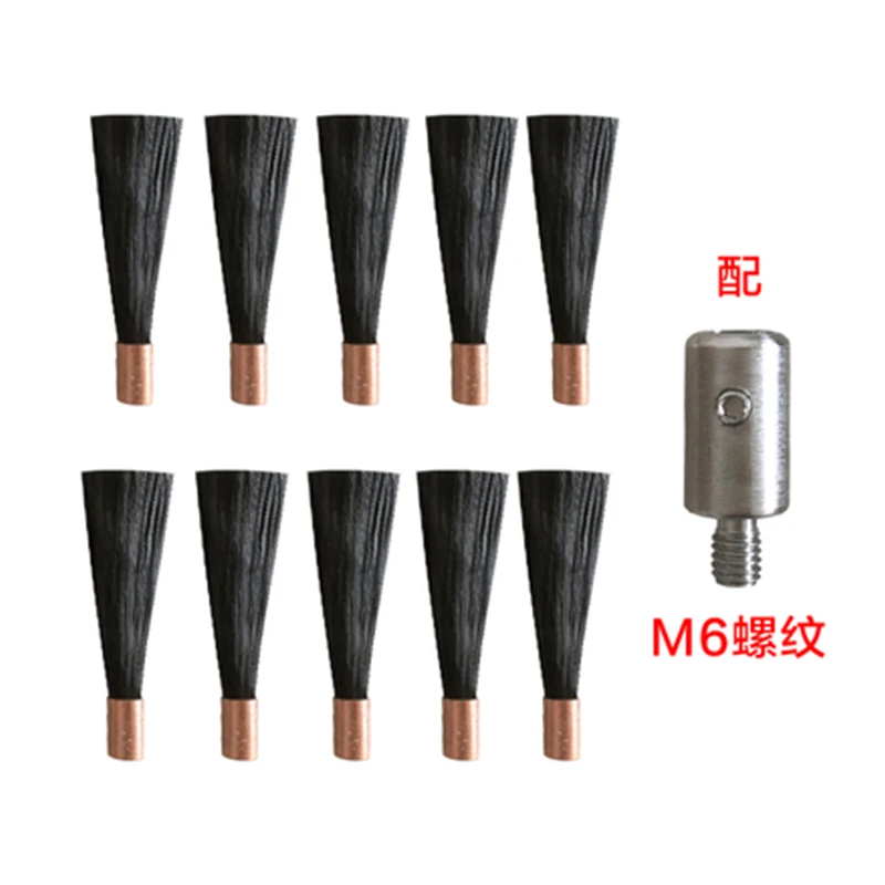 M6/M8/M10 Polishing Brush Head For Stainless Steel Weld Bead Processor Welding Seam Cleaner 1pcs Connector With 10pcs Brush Head