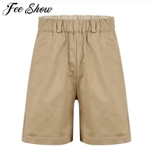 Летние повседневные шорты для мальчиков детские хлопковые брюки с эластичной резинкой на талии детские пляжные штаны до колена однотонная одежда для маленьких мальчиков