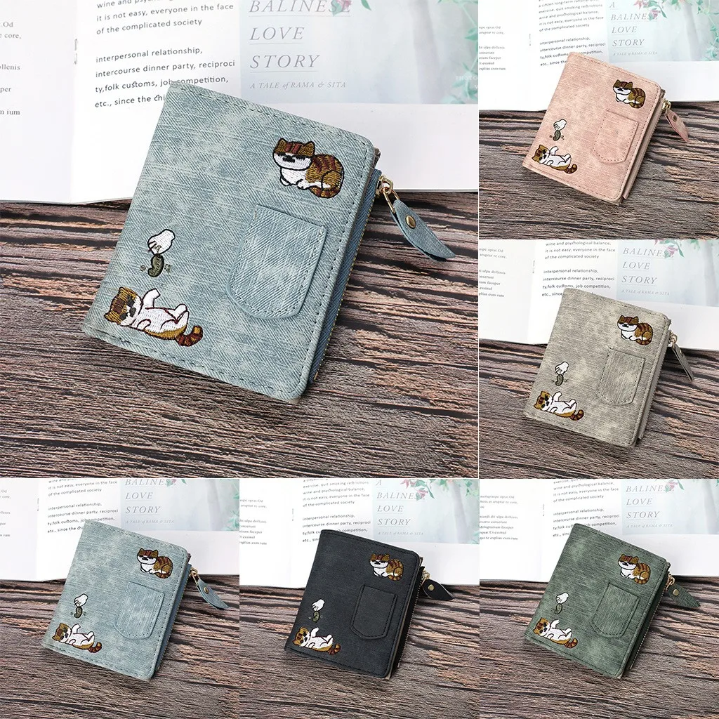 PU Leather Small Wallet Women Mini Wallets Purses Female Short Coin Zipper Purse Credit Card Holder#4 | Багаж и сумки