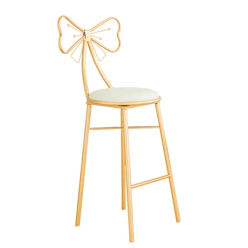 

Modern minimalist bar high stool Nordic household backrest bar chair bar stool creative fashion bow bar chair