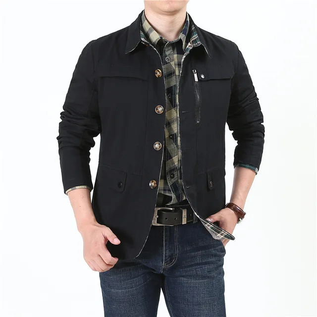 Мужская куртка в стиле милитари на весну и осень, армейские куртки MA-1, мужские Брендовые куртки, мужская куртка-бомбер, хлопковые куртки размера плюс M-5XL - Цвет: Black
