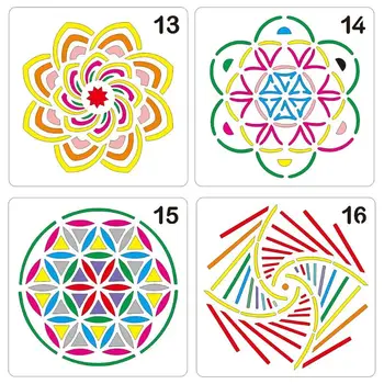 

16pcs/set Mandala Painting Templates Stencils for DIY Rock Scrapbook Embossing