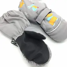 Детские зимние водонепроницаемые ветрозащитные перчатки с длинными манжетами для малышей, плотные теплые лыжные Нескользящие варежки с принтом милого кролика и оленя для детей 2-6 лет