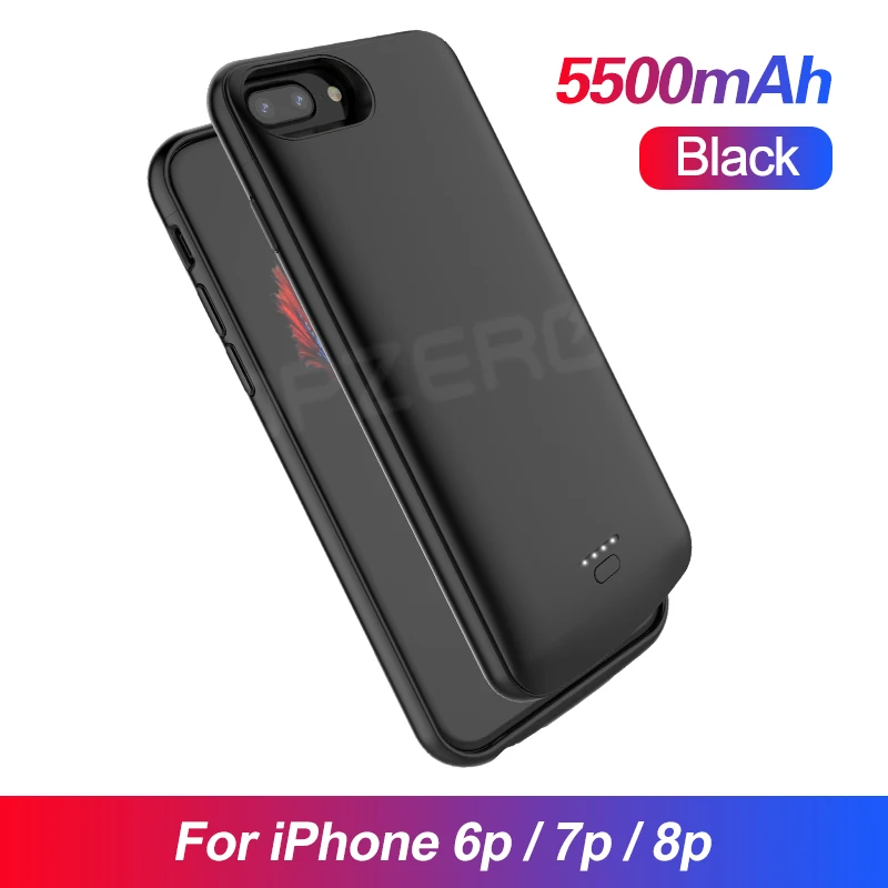 5500mAh for 6P-7P-8P Чехол для телефона с зарядным устройством для iPhone X XS Max 11 Pro, ультра тонкий 5000 мА/ч чехол для зарядки аккумулятора, внешний аккумулятор для iPhone 6, 7, 8 Plus - Цвет: 5500mAh for 6P-7P-8P
