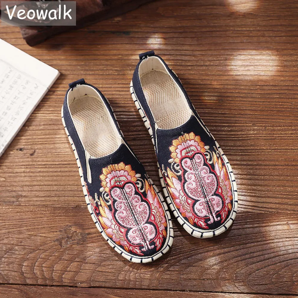 Veowalk женские удобные холщовые эспадрильи Женские повседневные бриллианты