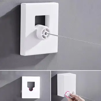 

Free Punching Telescopic Balcony Invisible Wall Hanger Indoor Retractable Clothesline Cloth Dryer Non-Slip Clothes Rack