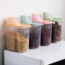 Набор пластиковых контейнеров Еда ящик для хранения Кухня хранение бутылок и банок сушеные зерна бак популярный чистый с Pour крышками PP 4 шт./компл