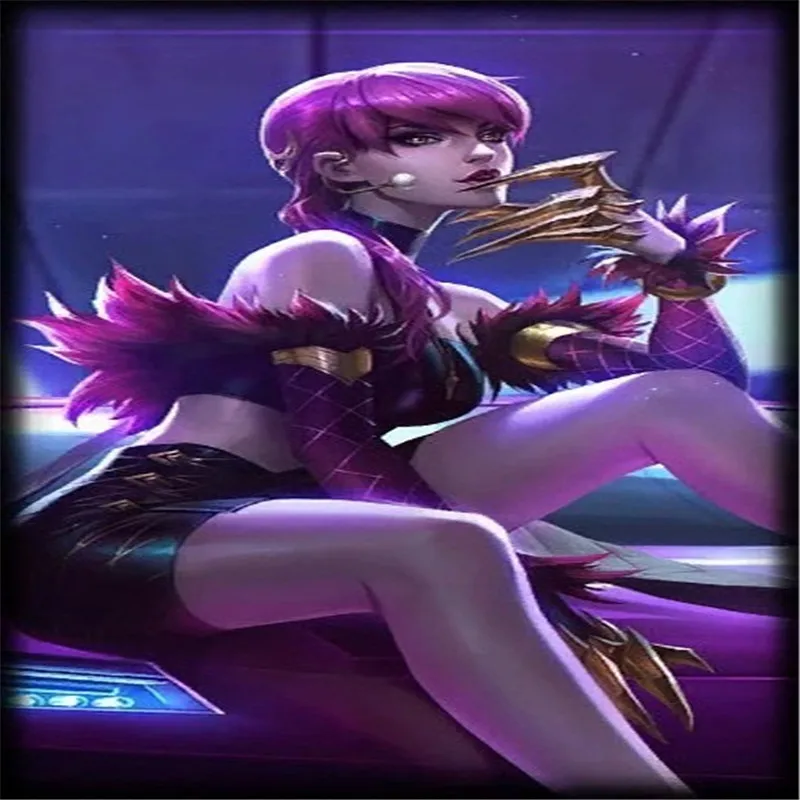 

New 55cm Cosplay Game LOL KDA Idol Singer Evelyn Spiral Volume Gradient Rose Red Wig League of Legends Evelyn Rose Red Wig