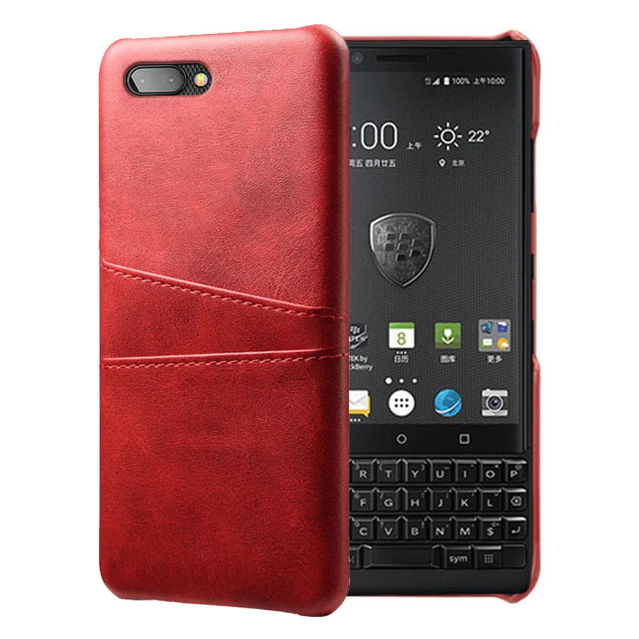 SCK кожаные держатели для телефонов для BlackBerry Key 2 Key2 чехол тонкий гибридный жесткий чехол для телефона - Цвет: Красный