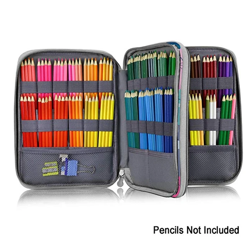 192 Слоты большой Ёмкость Карандаш сумка чехол органайзер косметичка для Цветной карандаш Акварельная ручка маркеры гелевые ручки для сумки