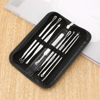 

8Pcs Facial Blackhead Acne Needles Tweezer Remover Set Stainless Steel Facial Pimple Removal Popper Tool Face Skin Care Kit