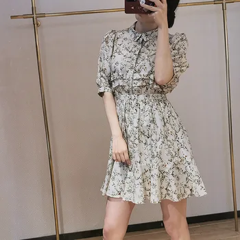 

Women Dress Spring / Summer 2020 New Printed Ruffles Prairie Women's Mini Dress