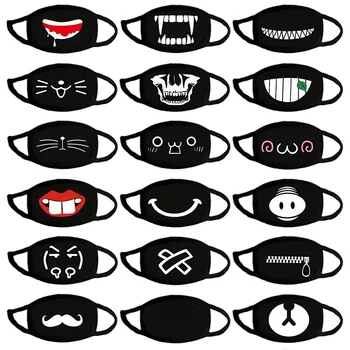

1PC Cute Cartoon Face Mask Funny Teeth Pattern Unisex Dustproof Reusable Fabric Anti Pollution Teeth Mouth Mask Multi Style