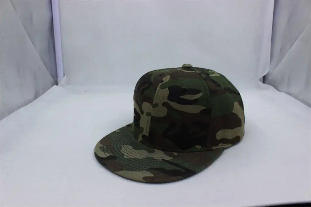 Camouflage Бейсболка с логотипом «сделай сам», плоская кепка, на заказ, хип-хоп, для детей и взрослых, с вышивкой, брендовая Спортивная Кепка, высокое качество, Snapback - Color: Camouflage