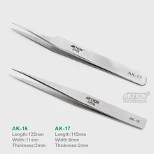 Manufacturers Supply Aktion AK-17 Stainless Steel High-Precision Tweezers Beauty Hot Selling Tweezers Ultra-Fine Pointed-Toe