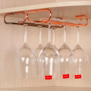 

Retro Upside Down Iron Wire Wine Glass Rack Goblet Holder Hanging Shelf Mount Hanger Kitchen Accessories