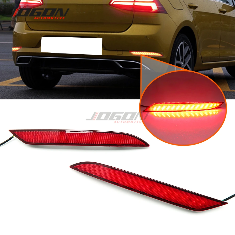 LED Rear Bumper Dynamic Turn Signal Light Reflector Fog Braking Light For VW Volkswagen GOLF 7 MK7 7.5 MK7.5  GTI 2014-2019