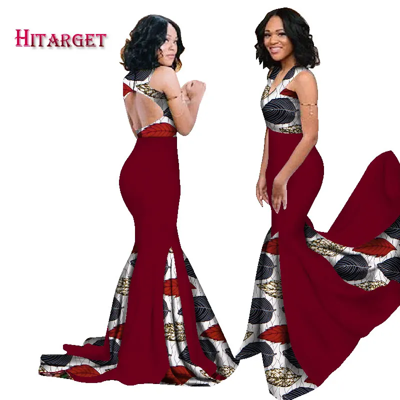 2020 Nouvelles Robes Africaines Pour Femmes Licou Longue Robe Coton Impression Cire Grande Taille 6xl Sans Manches Mode Sexy Robe De Soiree Wy1123 Aliexpress