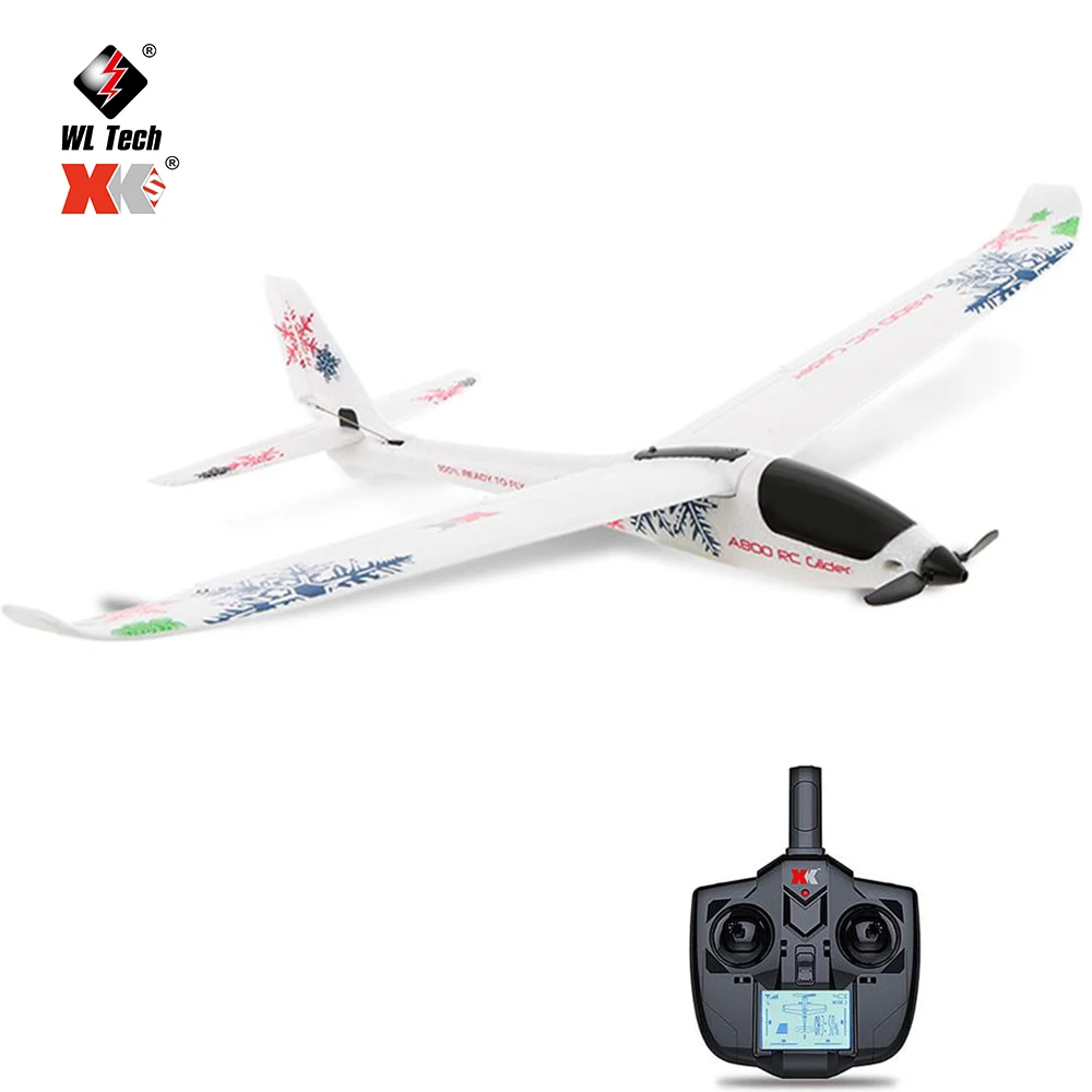 Best Deal Wltoys XK A800 4CH 3D/6G System RC Airplane Remote Control Assembly Gliders with 2.4G Transmitter Compatible Futaba RTF Glider