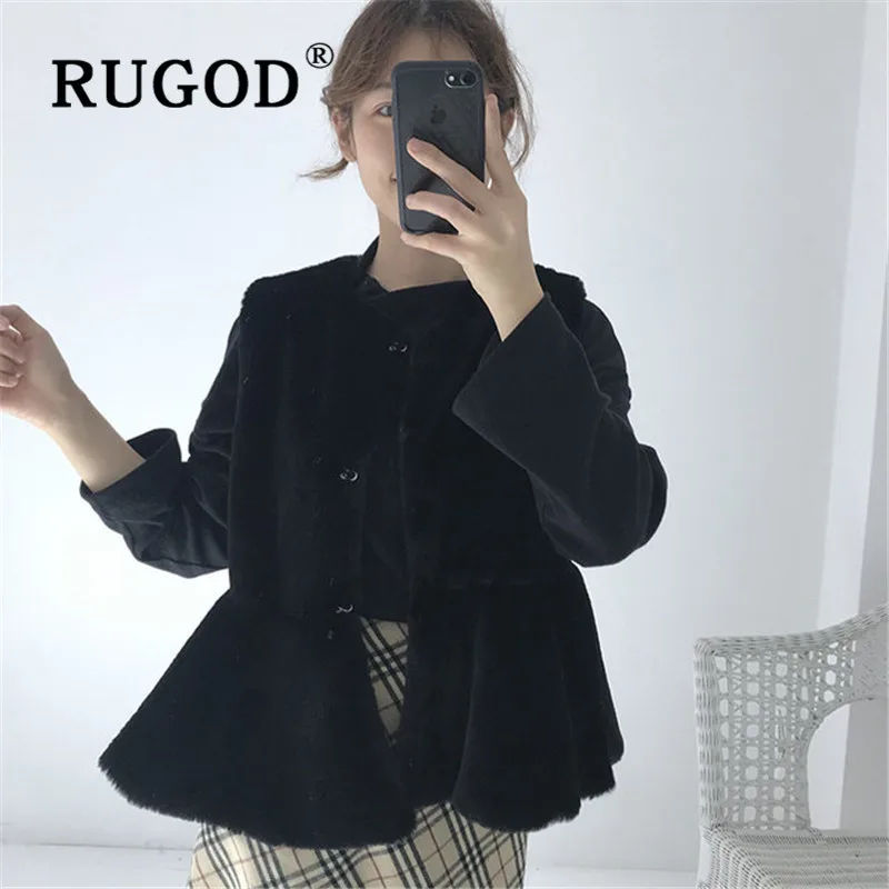 жилет женский RUGOD модный норковый кашемировый элегантный без рукавов с оборками