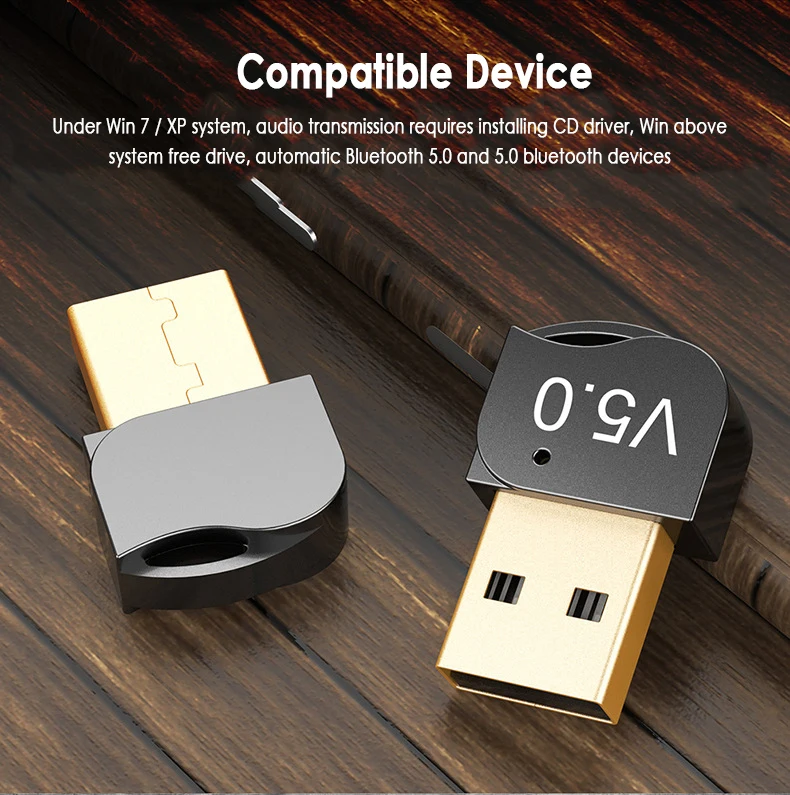 Беспроводной usb адаптер для ПК ноутбука компьютера Bluetooth USB 5 0 bluetooth передатчик