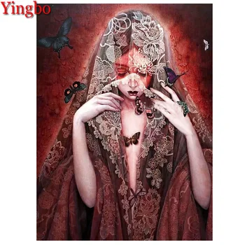 

DIY Picture Of Rhinestone butterfly girl Diamond Embroidery cartoon bride Diamond Painting Full Square Mosaic art Wall Decor