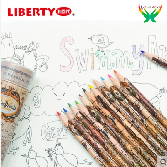 Liberty CC-031 Map series12 color lead barreled log easy coloring children student hand drawing suit art supplies | Канцтовары для
