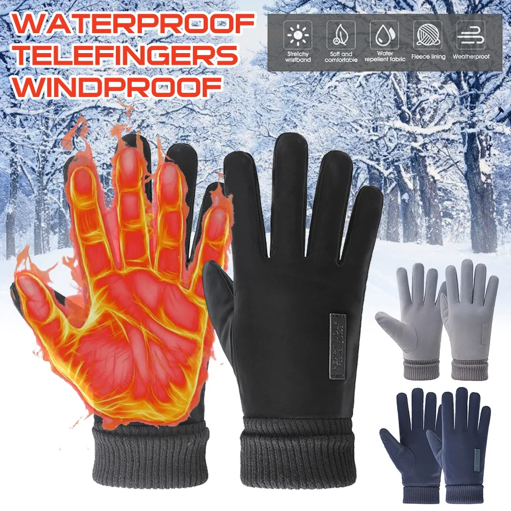 

Winter Warm Riding Gloves Motorcycle Driving Non-slip Touch Screen Gloves Plus Velvet Thick Waterproof Cold And Windproof Skiing