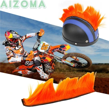 

Colorful Motorcycle Helmet Decoration Mohawk Outdoor Riding Cap Helmets Punk Hair Ski Snowboard Paintball Bike Attached Hair