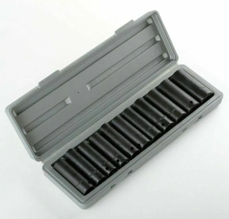Новинка 12 шт 1/2 &quotDr Drive Deep Air Impact Socket Set Metric w/чехол 10-24 мм |