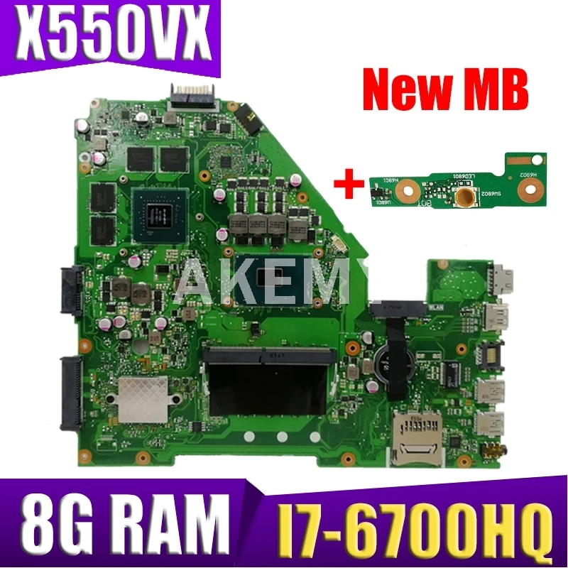 Akemy X550VX материнская плата для ASUS FZ50VX FH5900V I7 6700HQ GTX950 8 Гб RAM ноутбука протестирована