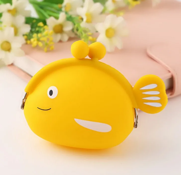1 шт. Kawaii для девочек мини силиконовый кошелек ярких цветов для хранения мелочи и рыбы небольшое изменение Сумка для документов Для женщин ключ кошелек сумка для Для детей Подарки - Цвет: 6