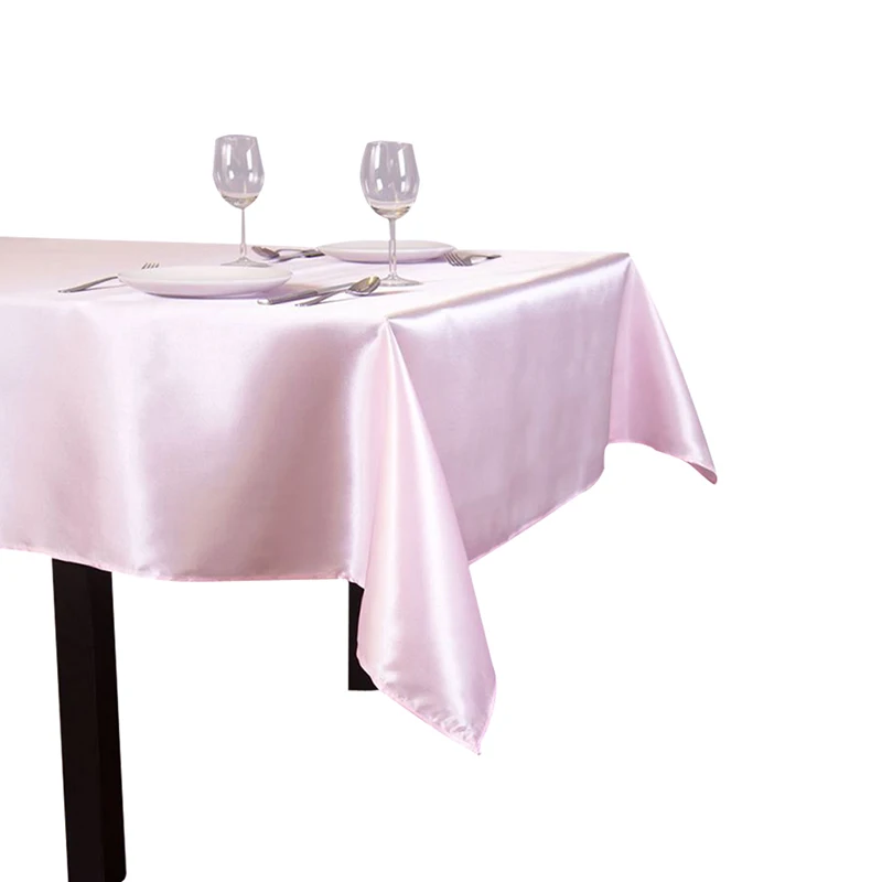 145x320 см белая/черная скатерть для стола прямоугольная атласная Скатерть для свадьбы День рождения отель украшение для банкета - Цвет: Light Pink