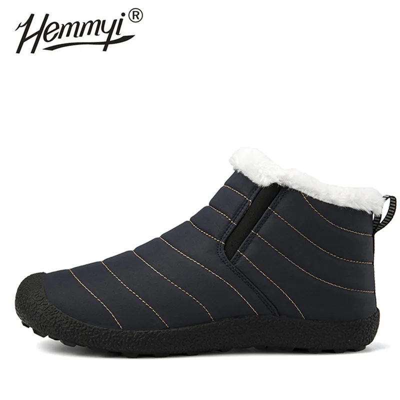 Hemmyi/2019 г. Зимние мужские ботинки высокого качества Короткие Плюшевые парные