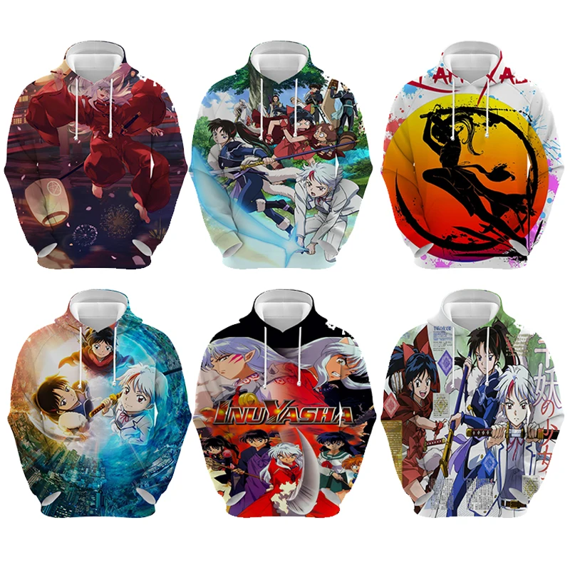 

New Arrival Harajuku Anime Hoodies Yasha Hime Princess Half-Demon 3D Printing Pullover Sweatshirt Hip Hop Long Sleeve streetwear