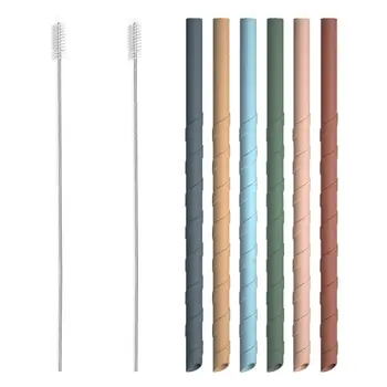 

1 Set of Spiral Straws Silicone Drinking Straws Beverage Accessory for Home
