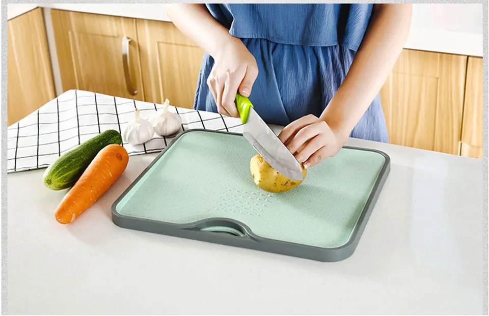 

Beveled Anti-skid Cutting Boards Kitchen Double Face Dish Plate Drying Rack Organizer Drainer Plastic Storage Holder