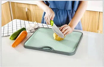 

Beveled Anti-skid Cutting Boards Kitchen Double Face Dish Plate Drying Rack Organizer Drainer Plastic Storage Holder