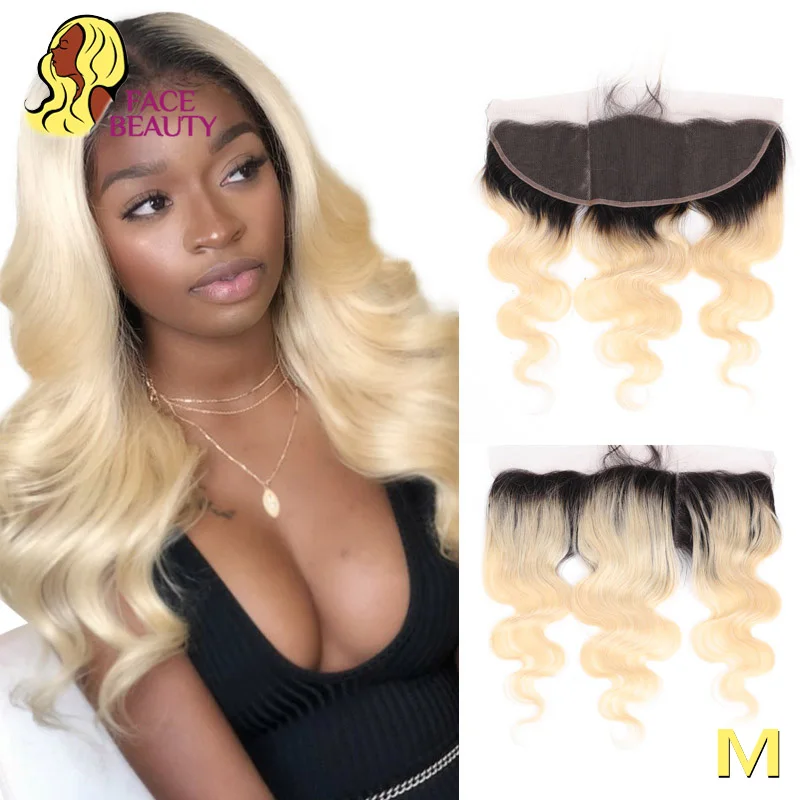 Facebeauty 13x6 фронтальная Бразильская волна тела Remy Ombre блонд 1B/613 предварительно