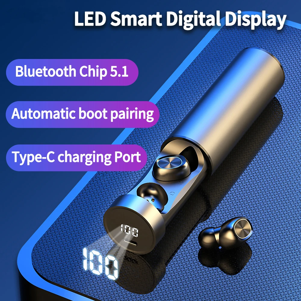Tws bluetooth fone de ouvido 5.0 estéreo sem fio de alta fidelidade verdadeira in-ear fones de ouvido esporte para xiaomi samsung com microfone